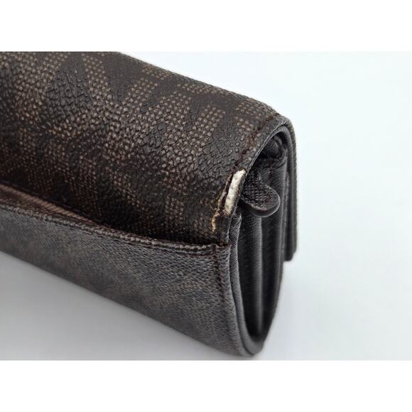 Michael Kors Signature Monogram Wallet + XL MK Logo Belt Bundle - Picture 5 of 10